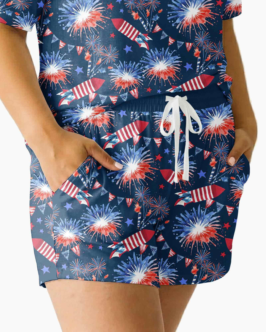Firework Bamboo Women Short Sleeve Short Pajama Set