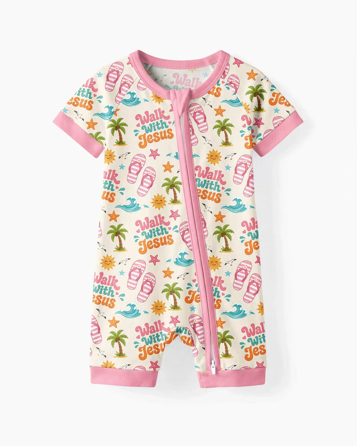 Groovy Summer Walk With Jesus Bamboo Shorty Zippy