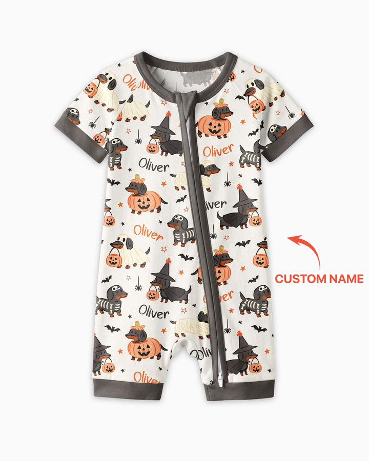 Orange and Black Dachshund Bamboo Shorty Zippy