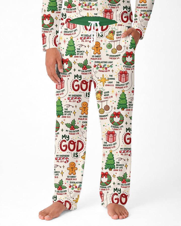 Christmas My God Is Bamboo Men's Pajama Set