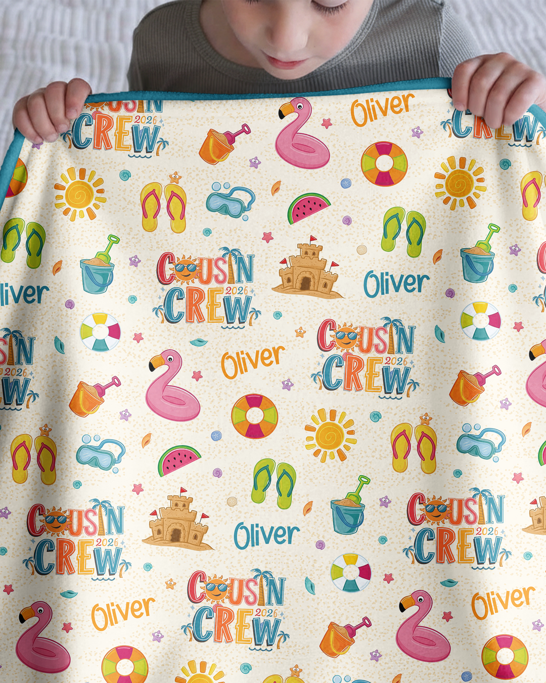 Custom Name Summer 2026 Cousin Crew Bamboo Blanket
