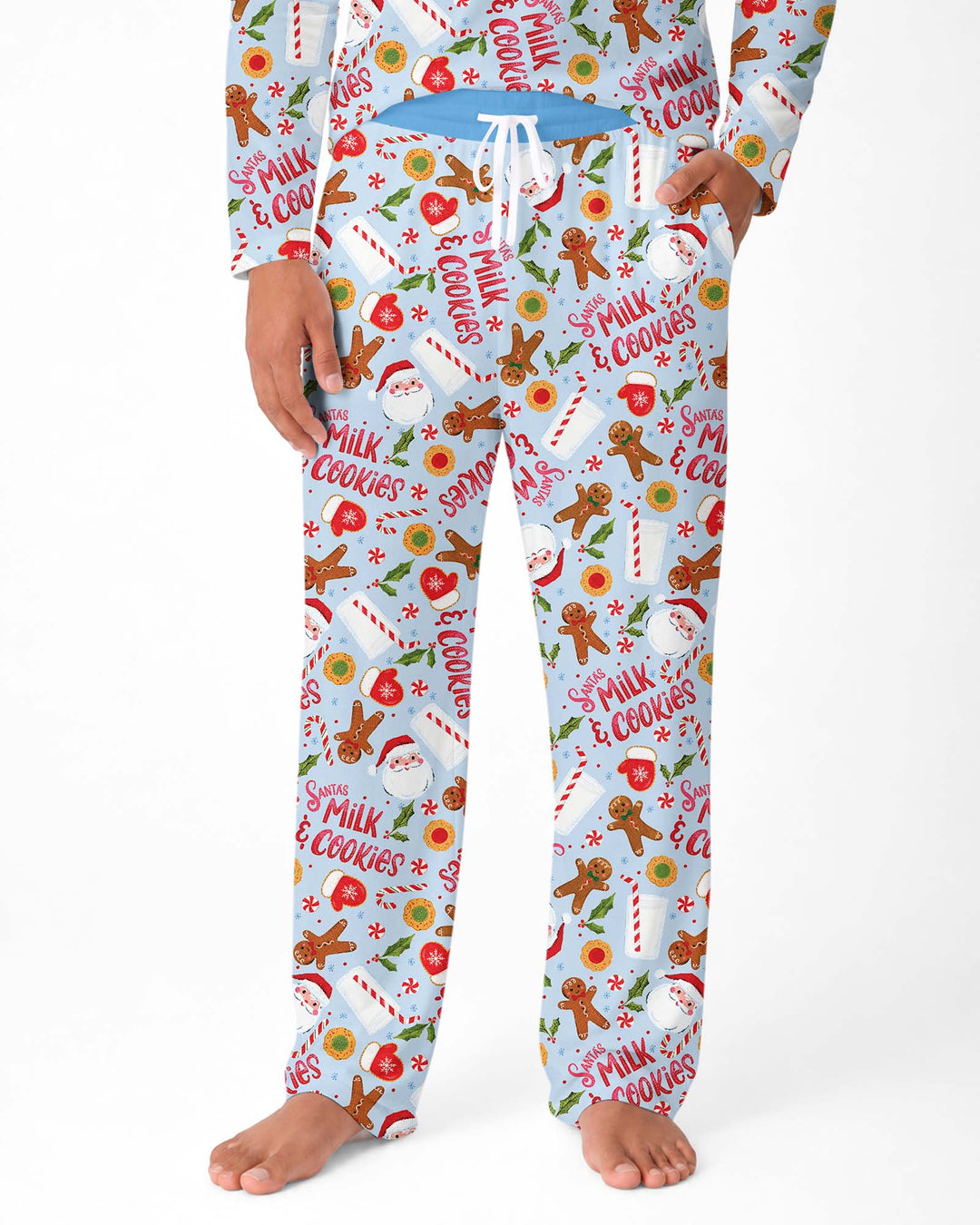 Santas, Milk and Cookies Bamboo Men's Pajama Set