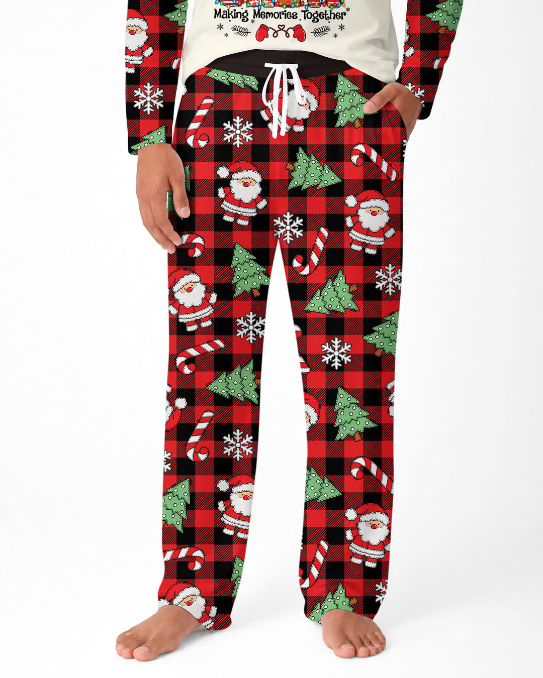 Custom Name Family Matching Christmas Crew Making Memories Together Bamboo Men's Pajama Set