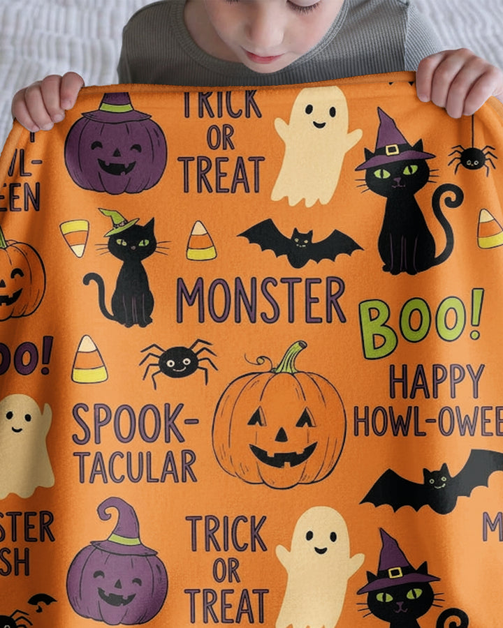 Spooky Paw Cuddles Bamboo Blanket