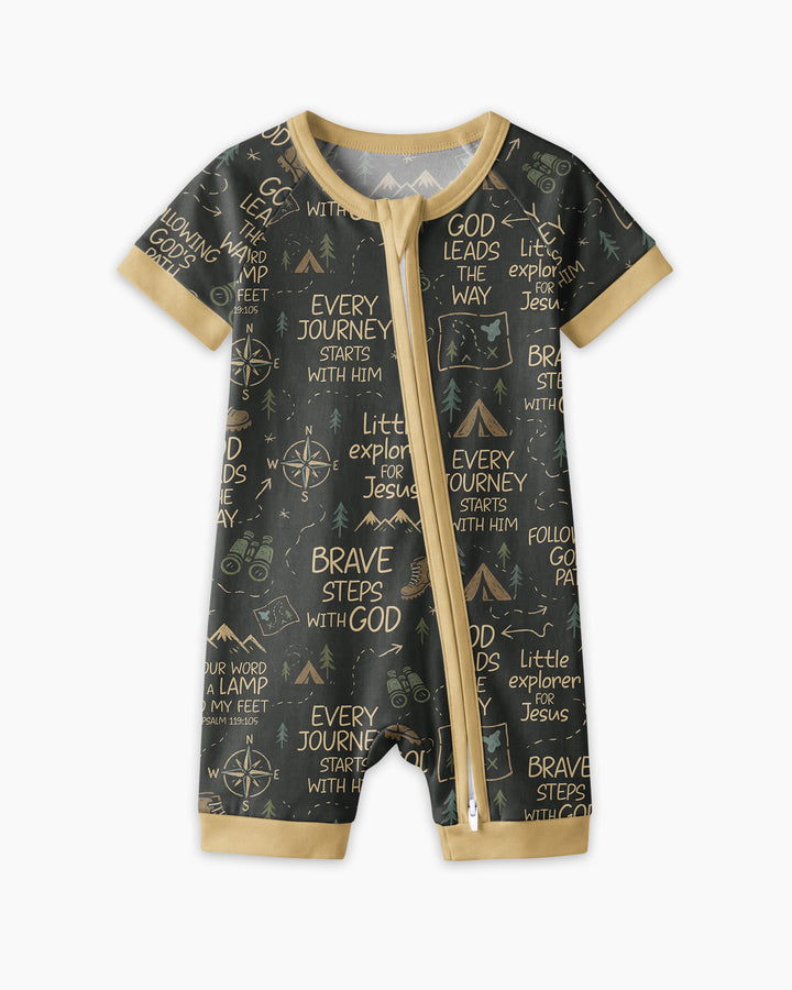 Little Explorer God Leads The Way Bamboo Shorty Zippy