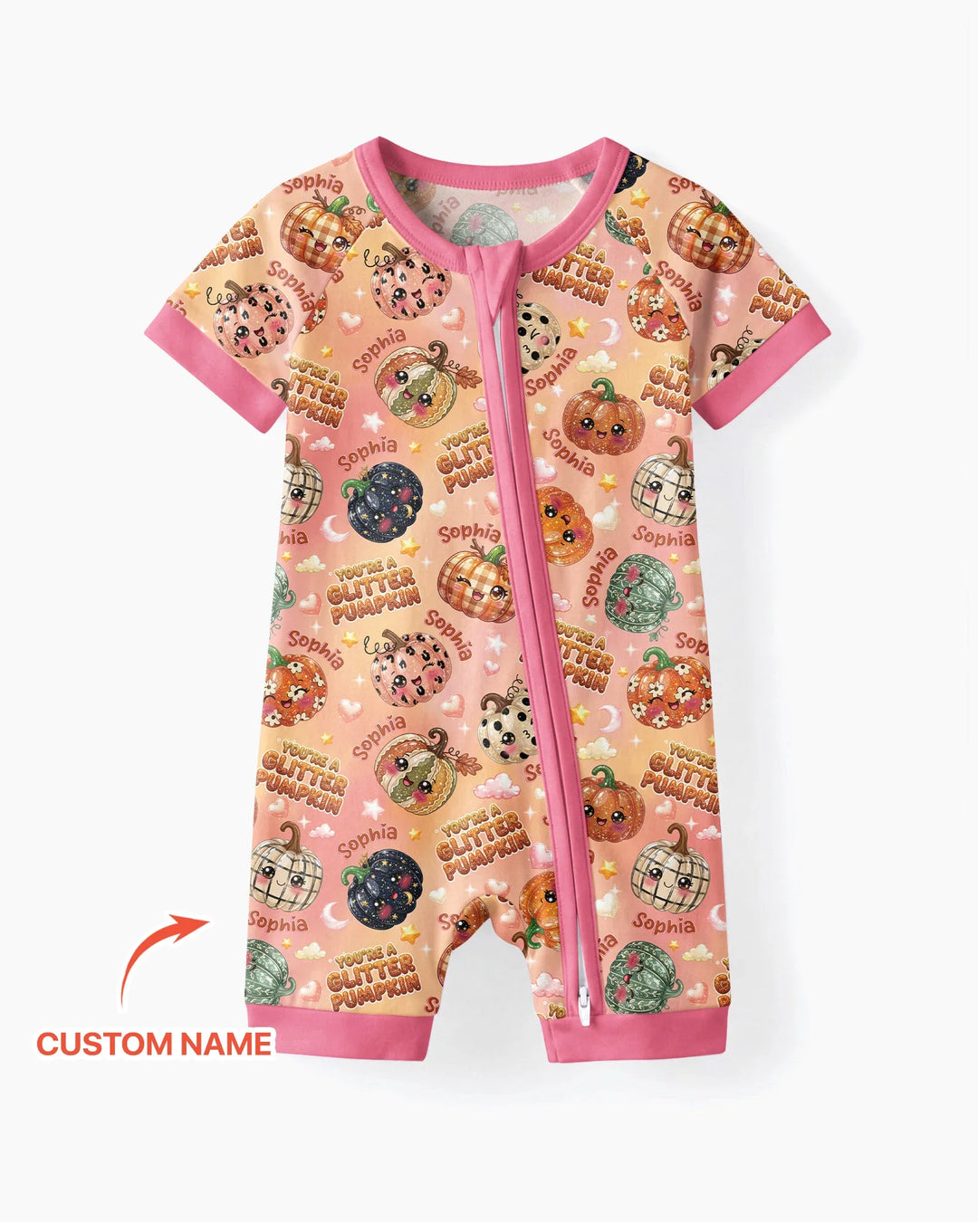 Custom Name You're A Glitter Pumpkin Bamboo Shorty Zippy