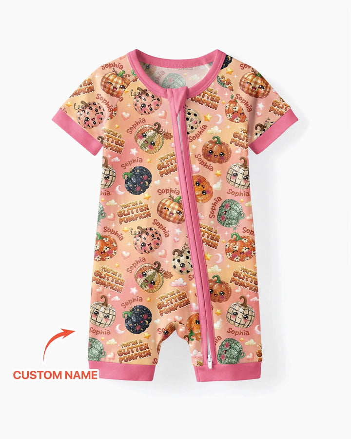 Custom Name You're A Glitter Pumpkin Bamboo Shorty Zippy