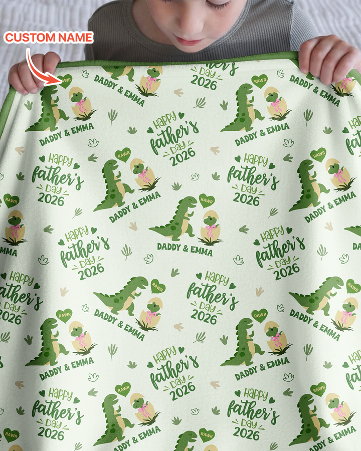 Custom Name Fathers Day 2026 Bamboo Blanket