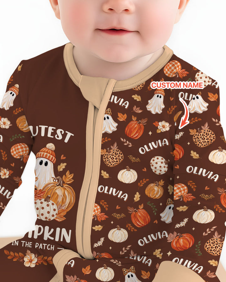 Cutest Pumpkin In The Patch Custom Name Bamboo Convertible Zippy