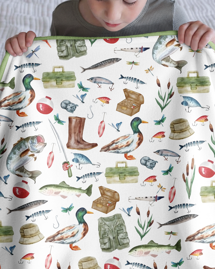 Daddy's Fishing Buddy Daddy& Me Matching Bamboo Blanket