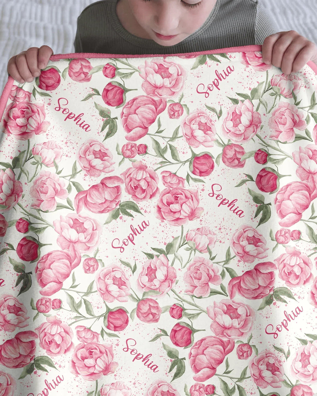 Custom Name Birth Month Flowers Bamboo Blanket