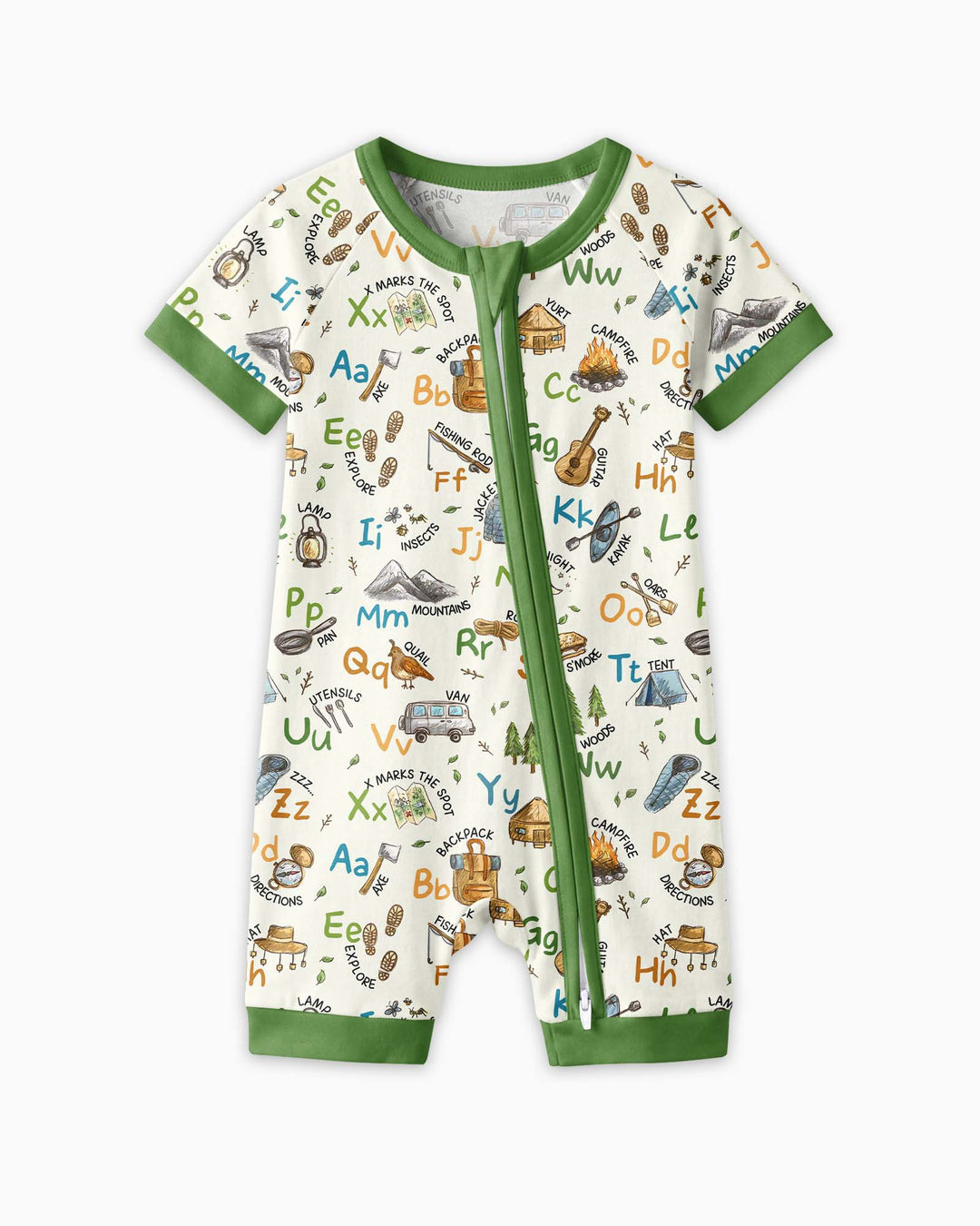 Adventure Alphabet ABCs Summer Camp Bamboo Shorty Zippy