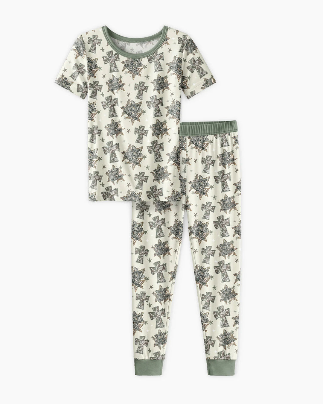 Camo God is Good Family Matching Bamboo Two Piece Short Sleeve Pajama Set