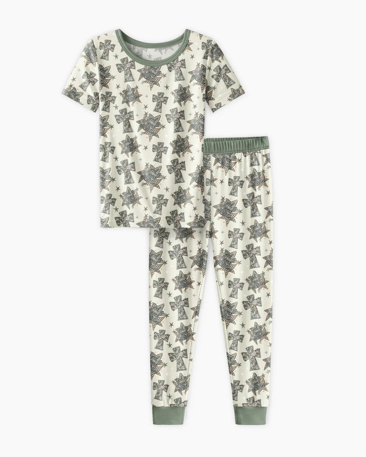 Camo God is Good Family Matching Bamboo Two Piece Short Sleeve Pajama Set