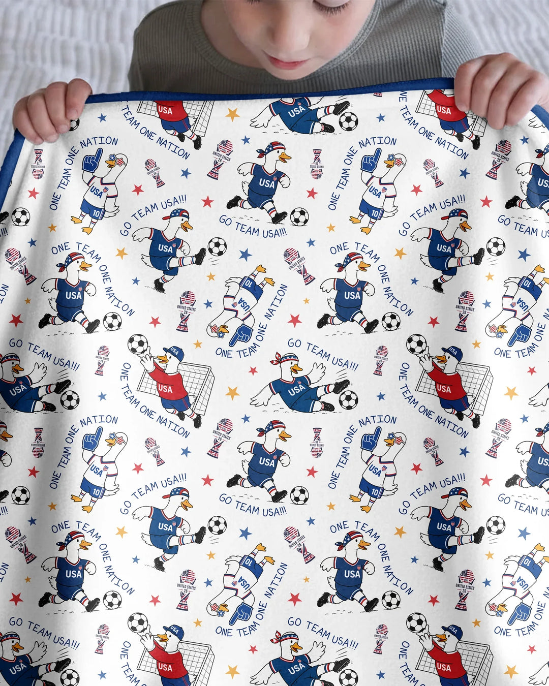 USA Soccer Goose Family Matching Bamboo Blanket