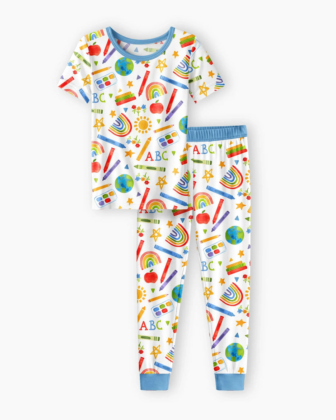 School Scribbles Bamboo Two Piece Short Sleeve Pajama Set