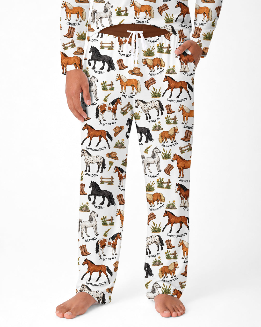 Types Of Horses Bamboo Men's Pajama Set