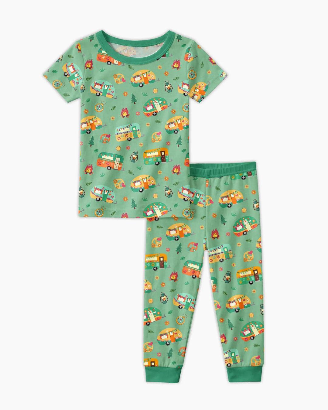 Happy Little Camper Bamboo Two Piece Short Sleeve Pajama Set