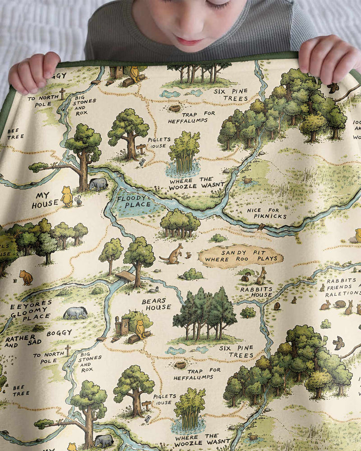 Classic Bear Maps Bamboo Blanket