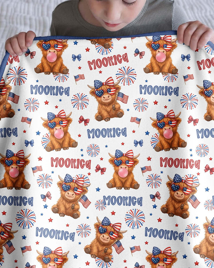Moo-Rica Cowgirl Bamboo Blanket