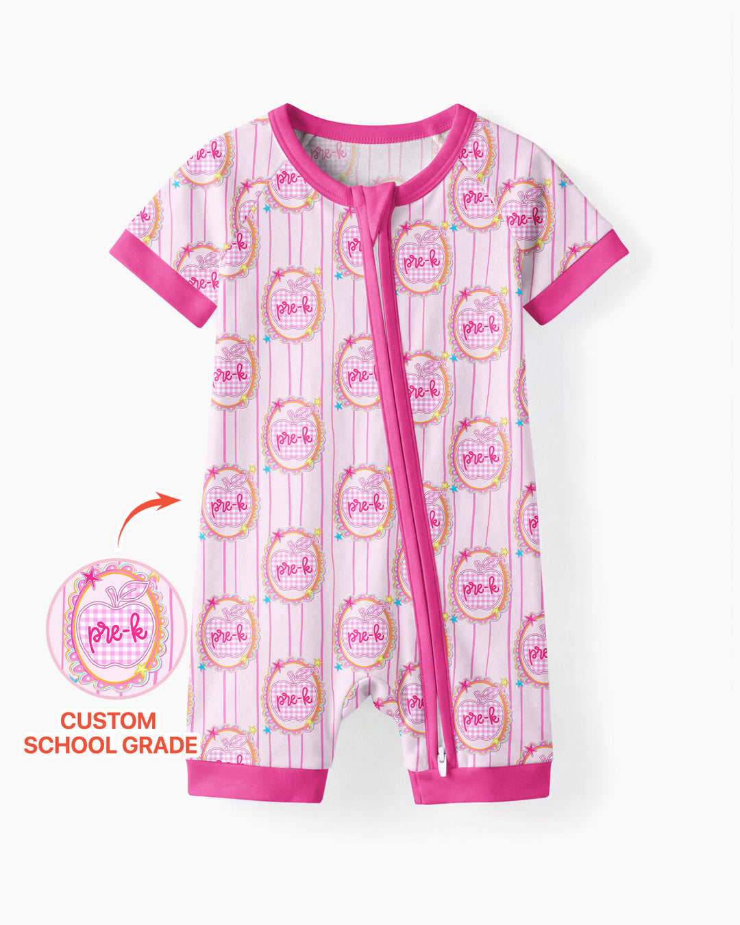 Custom Grade School Sweetie Bamboo Shorty Zippy