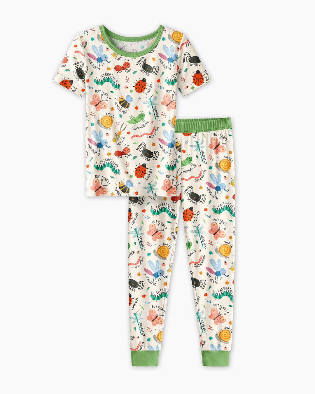 Bug Field Guide Bamboo Two Piece Short Sleeve Pajama Set