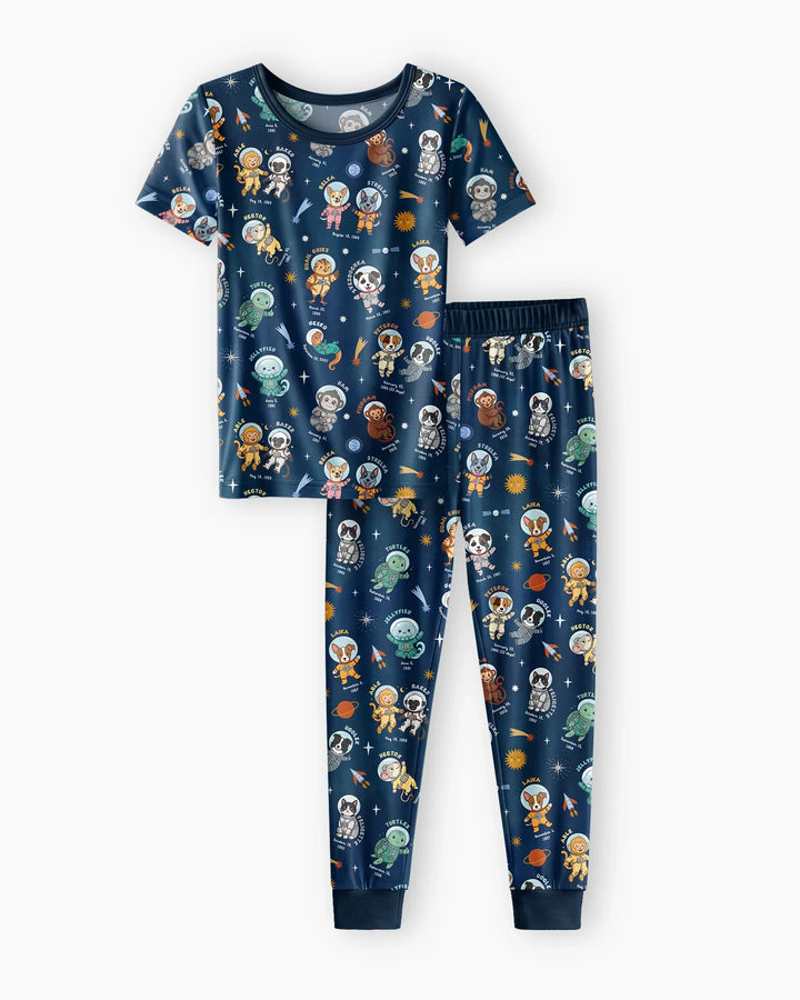Animal Astronauts Bamboo Two Piece Short Sleeve Pajama Set