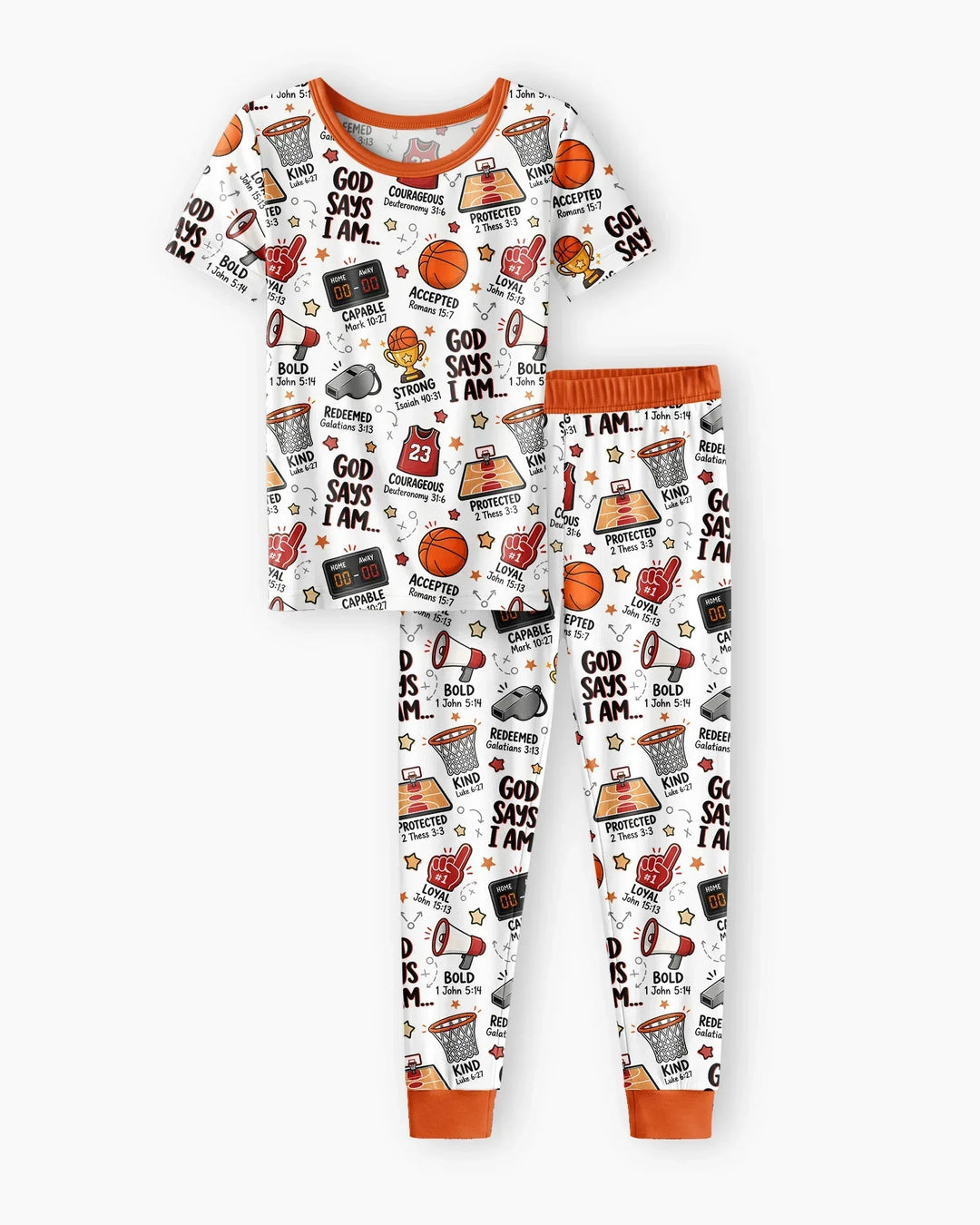 Basketball God Says I Am Bamboo Two Piece Short Sleeve Pajama Set