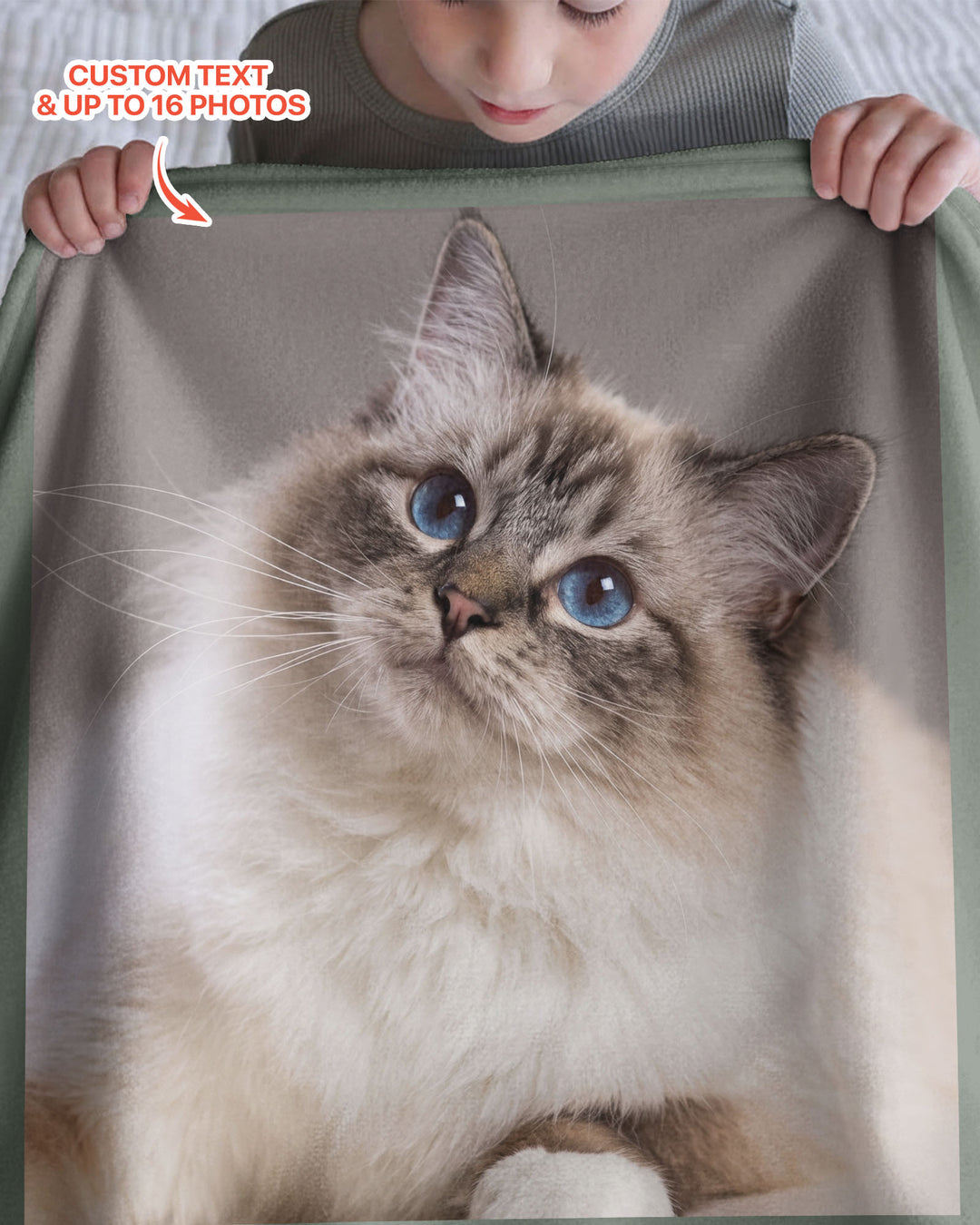 Custom Pet Photo Collage Bamboo Blanket