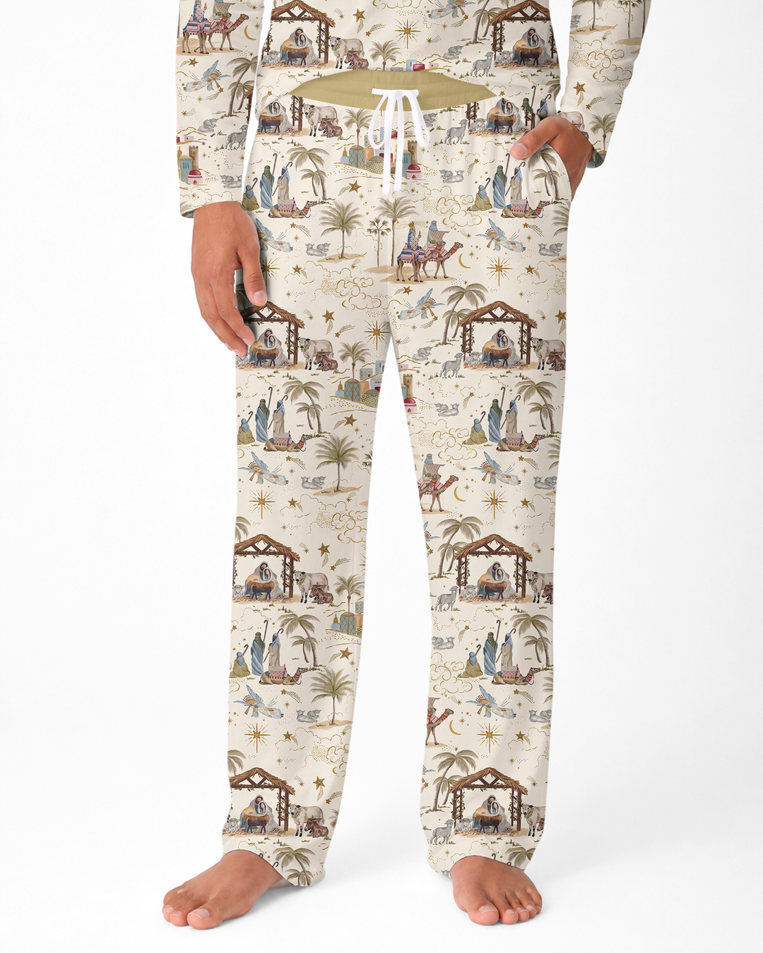 Silent Night Nativity Bamboo Men's Pajama Set