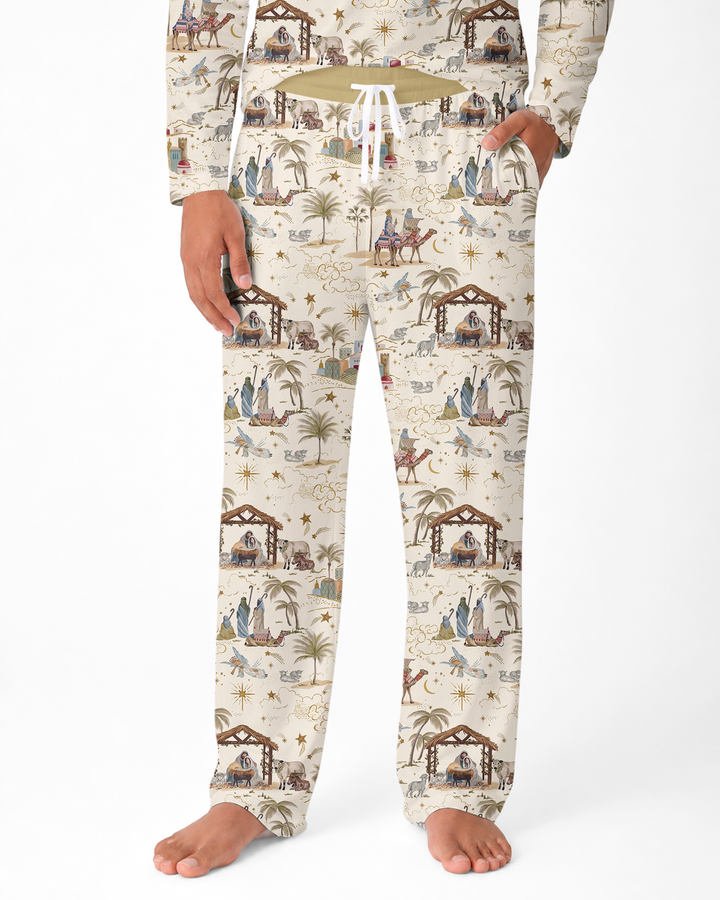 Silent Night Nativity Bamboo Men's Pajama Set