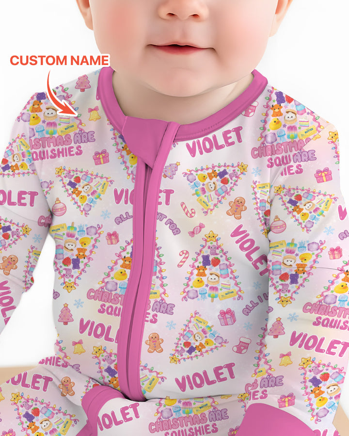 Custom Name All I Want For Christmas Are Squishies Bamboo Convertible Zippy