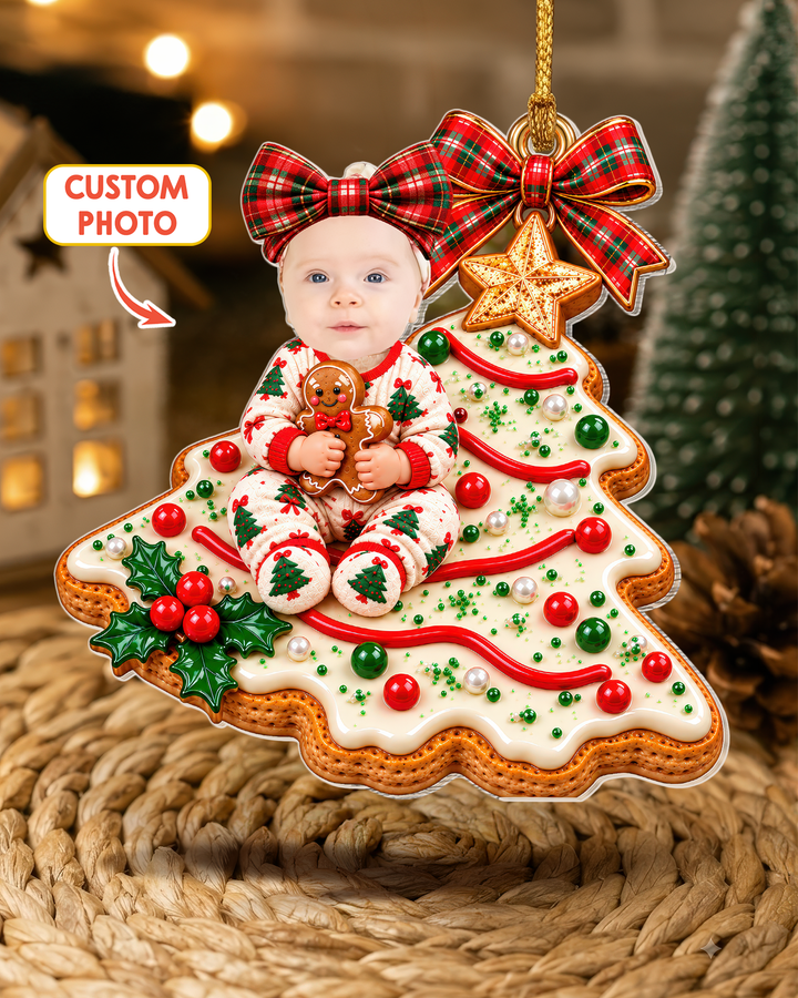 Sweet Christmas Tree Baby Personalized 1-Side Photo Acrylic Ornament