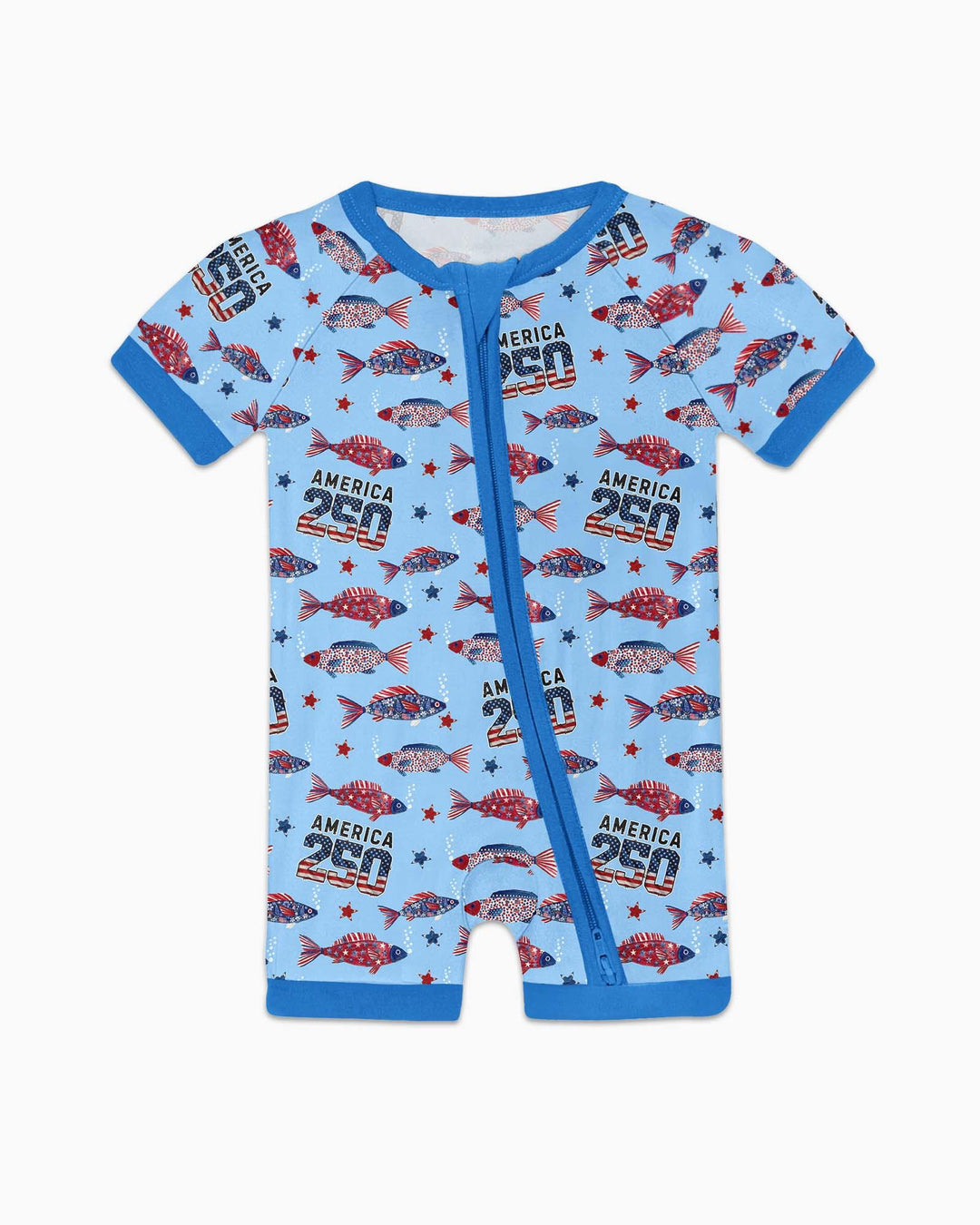 Stars and Stripes Fish Bamboo Shorty Zippy