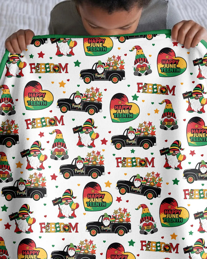 Gnome Happy Juneteenth Bamboo Blanket
