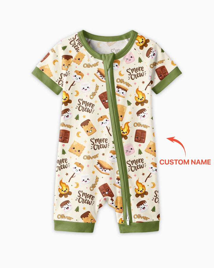 Custom Name Kawaii S'more Crew Family Matching Bamboo Shorty Zippy
