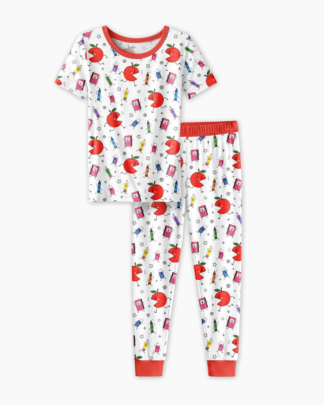Back To School Chasing Bamboo Two Piece Short Sleeve Pajama Set