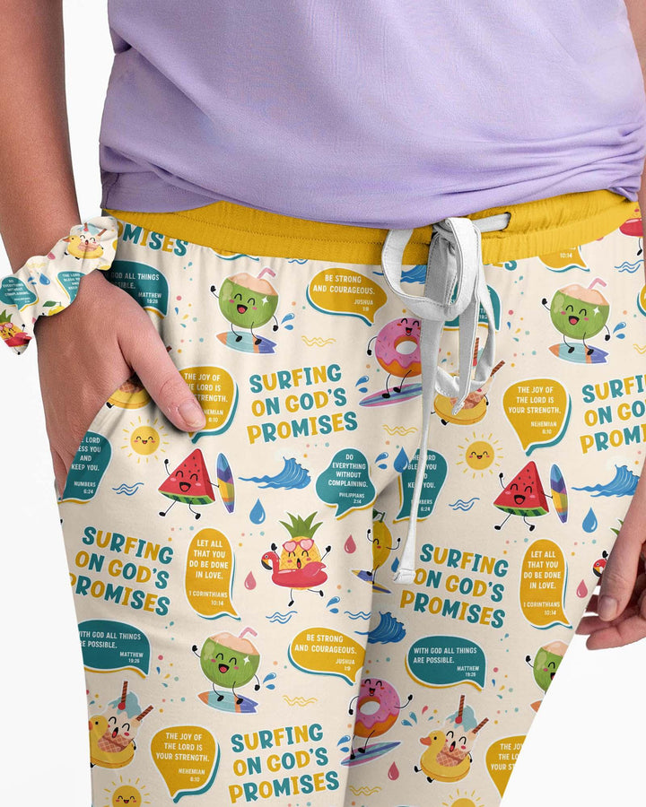 Summer Fruits Surfing On God's Promises Bamboo Women Pajama Set