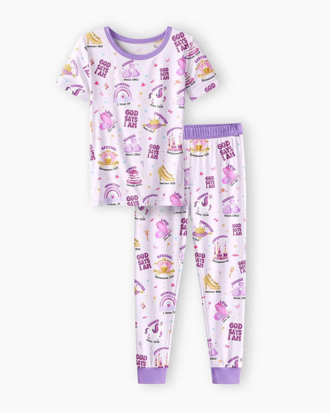 God Says I Am Girl Bamboo Two Piece Short Sleeve Pyjamas Set