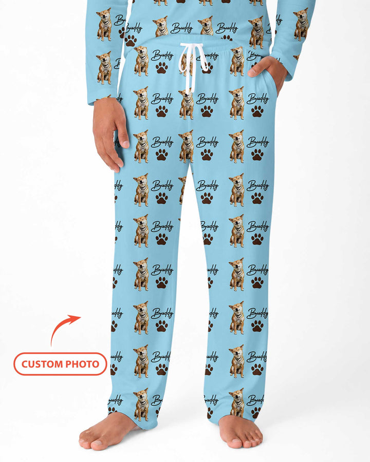 Personalized Pet Portrait Bamboo Men's Pajama Set