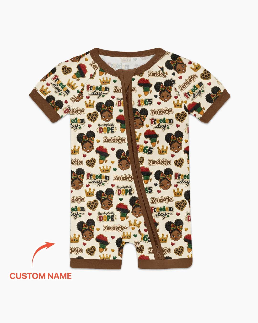 Custom Name Juneteenth Unapologetically Dope Bamboo Shorty Zippy