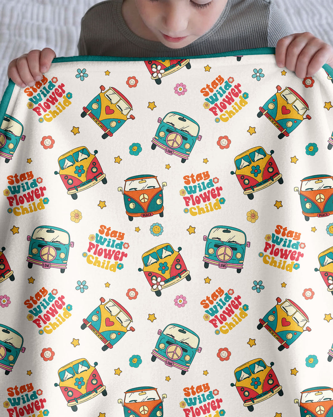 Stay Wild Flower Child Bamboo Blanket