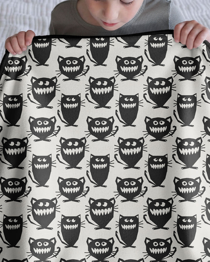 Halloween Monster Cats Bamboo Blanket