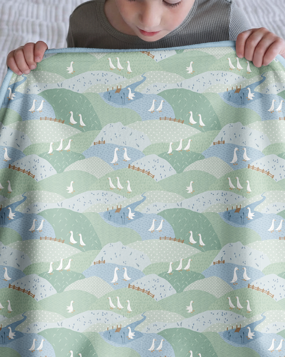 Wandering Geese Family Matching Bamboo Blanket