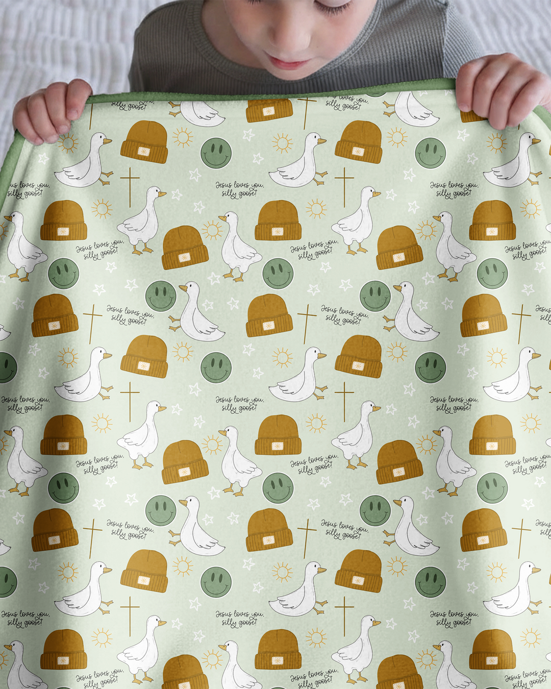 Jesus Loves You Silly Goose Bamboo Blanket