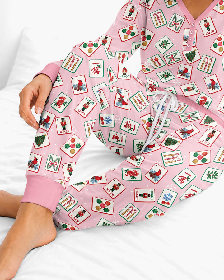 Christmas Mahjong  Bamboo Women Pajama Set