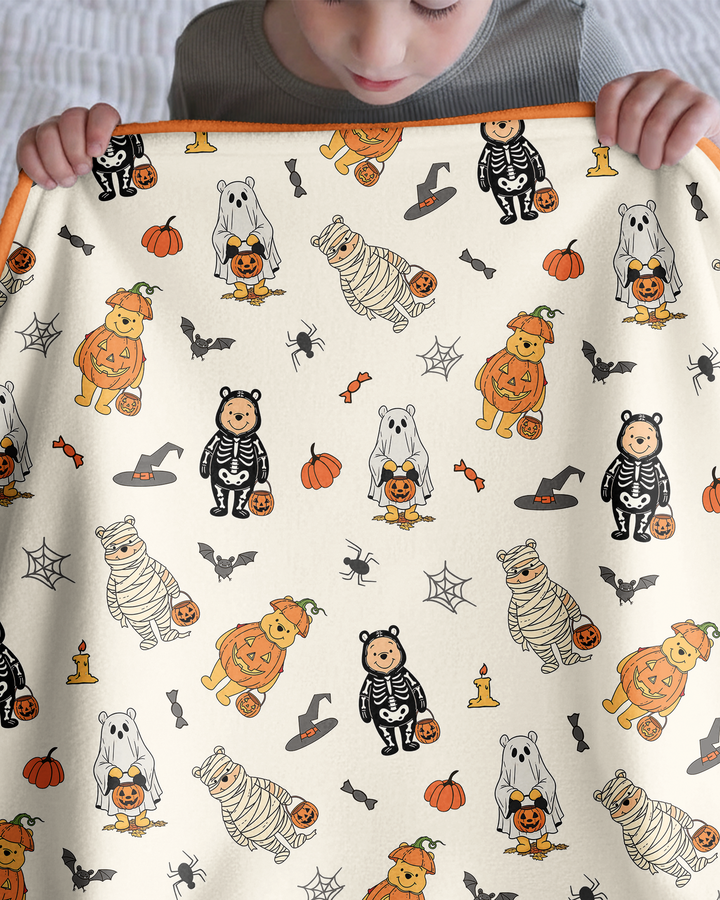 Retro Trick Or Treat Bamboo Blanket