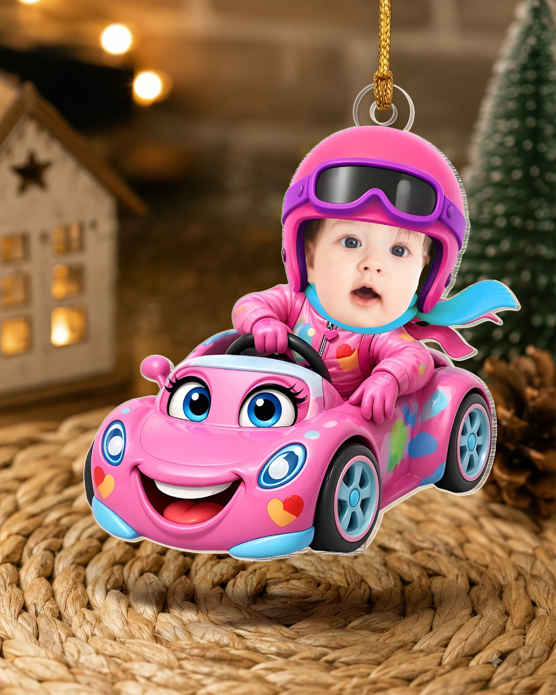 Little Speedster Personalized 1-Side Photo Acrylic Ornament