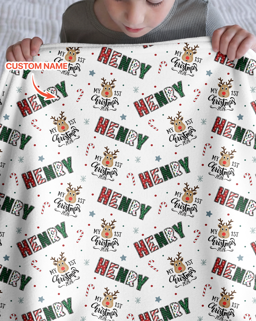Custom Name "My First Christmas 2025" - Bamboo Blanket (S)