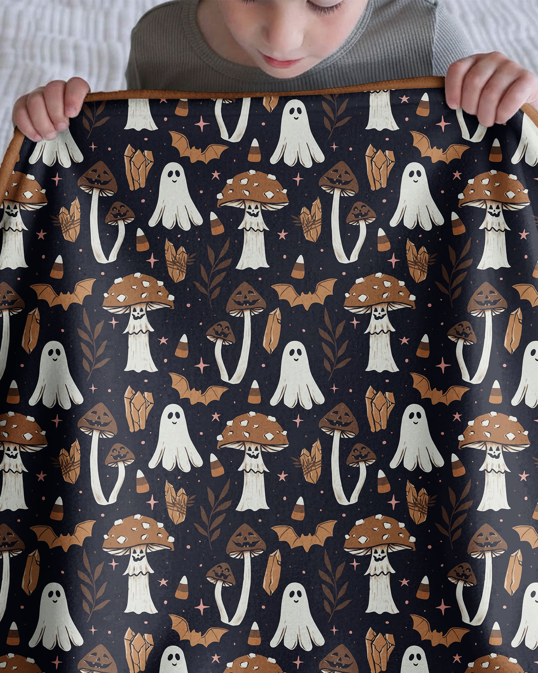 Retro Halloween Whimsy Bamboo Blanket